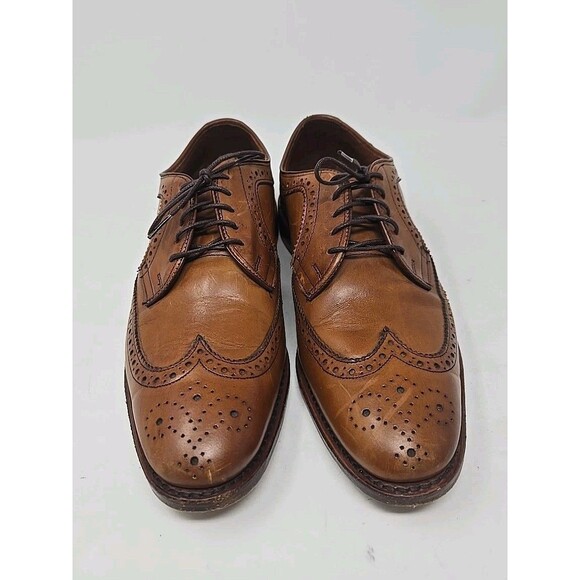 Allen Edmonds McGregor Derby Dress Shoes Mens Size 8.5 E Brown Leather Wingtip - Picture 2 of 11